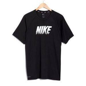 NIKE Dri-FIT Hydroguard Short Sleeve Tee Shirt – Swim – Black - LARGE - NWT